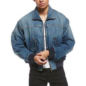 Givenchy Mens  Denim Bomber Jacket, Blue